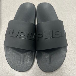 FUBU Men’s Athletic Sport Cushion Court Slide Sandals Black Size 13